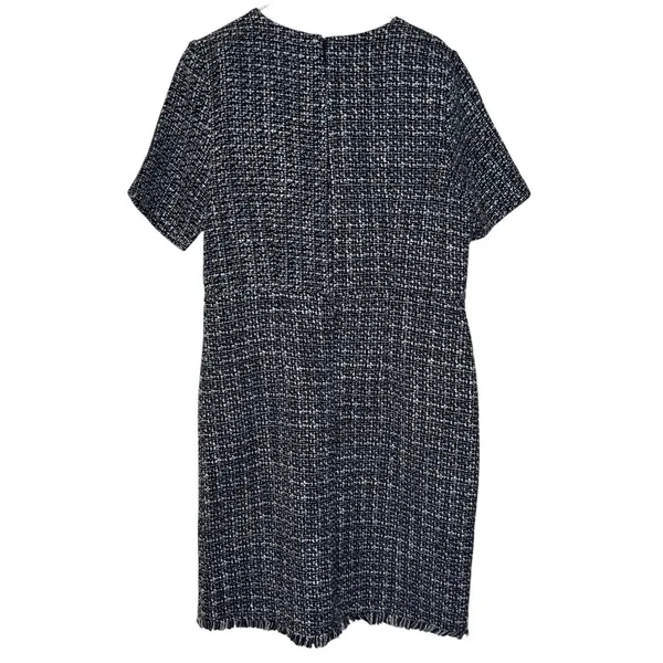 Nanette‎ Lepore Women's Dress Tweed Fringe Sheath Knee Length Black White 10 NWT - Image 12