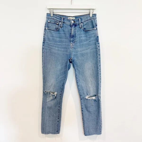 Madewell Boyjean Jeans Size 26‎ Blue Elkhart Wash High Rise Slim Crop Capsule - Image 3