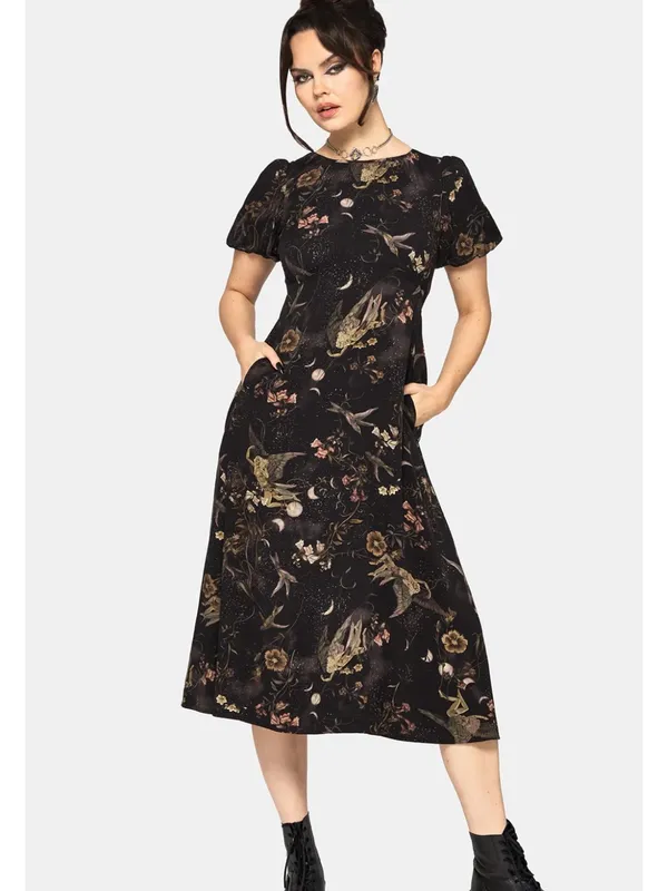 NWT Disturbia Harpyiai Puff Sleeve Midi Dress - Image 5