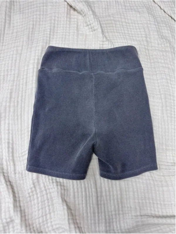 Women's Bijou Ribbed Bike Shorts Grey Size M - Image 2