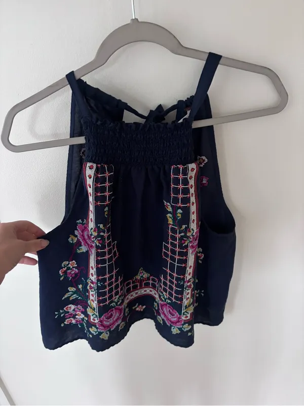 Free People Embroidered Floral Blouse | Size M - Image 3