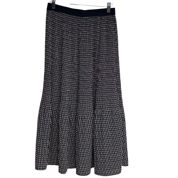 Adrianna Papell Black Pink Geometric Pleated Maxi Skirt‎ XS - Image 2
