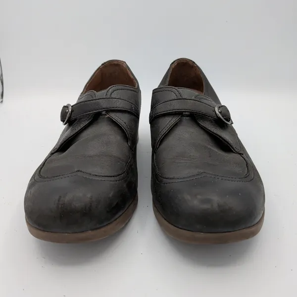 Dansko Livie Black Leather MJ Wingtip‎ Loafer Shoes Monk Strap Womens 39 8.5-9 - Image 3