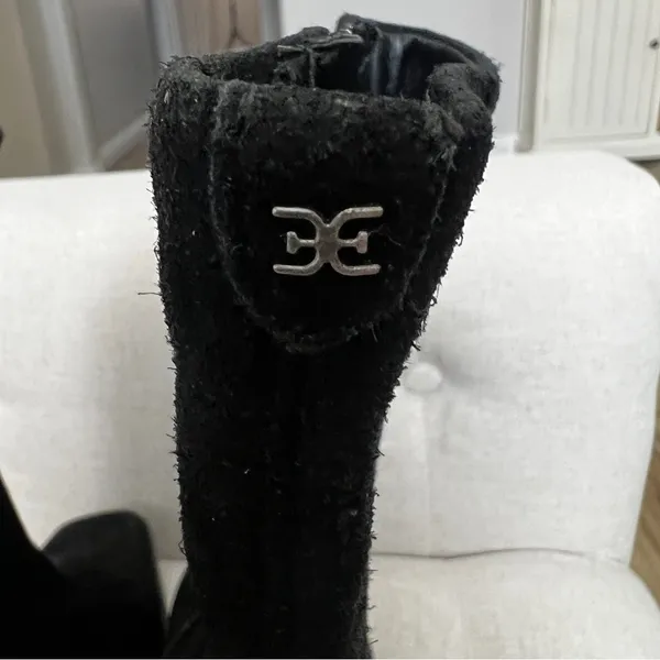 NEW Ivette Black Suede Block Heel Booties SIZE 10 - Image 9
