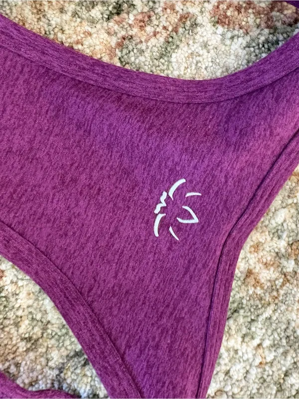 Beyond Yoga Spacedye Lift Your Spirits Bra Small Removable Cups Pink Purple - Image 4