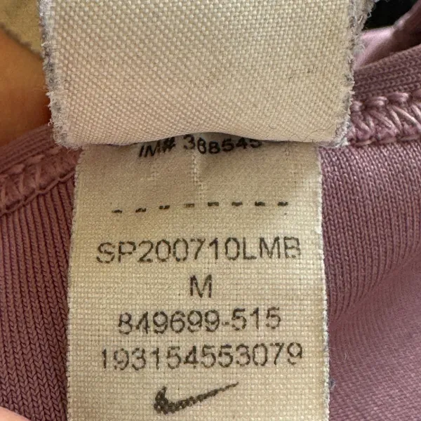 Nike Dri-FIT Swoosh Medium Support Racerback Sports Bra Mauve Pink 849699-515 M - Image 7