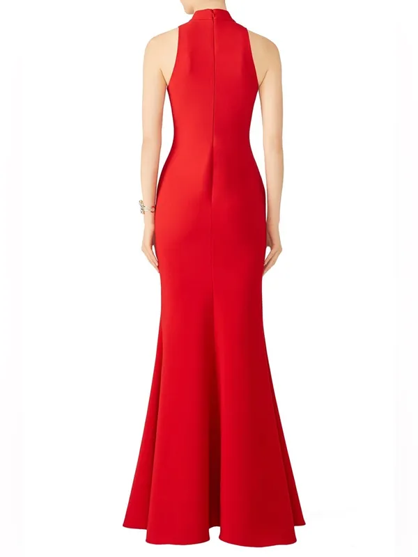 Likely Red Harbor Gown Halter Maxi Dress Front Slit Size 2 - Image 3