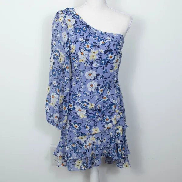 ASTR The‎ Label Floral One Shoulder Ruffle Mini Dress Fairy Womens Size Small - Image 4