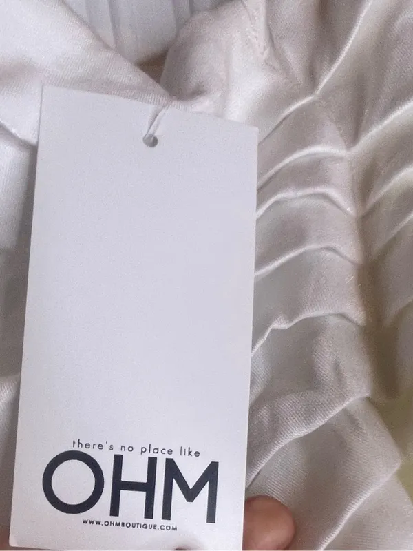OHM White Asymmetric Ruffle Skirt Size L - Image 4