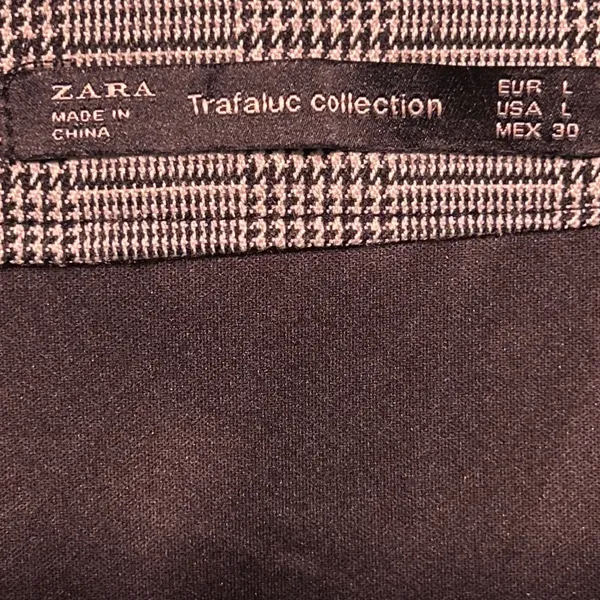 ZARA‎ Trafaluc Collection Plaid Lace Trim Mini Skirt Women Size L - Image 4