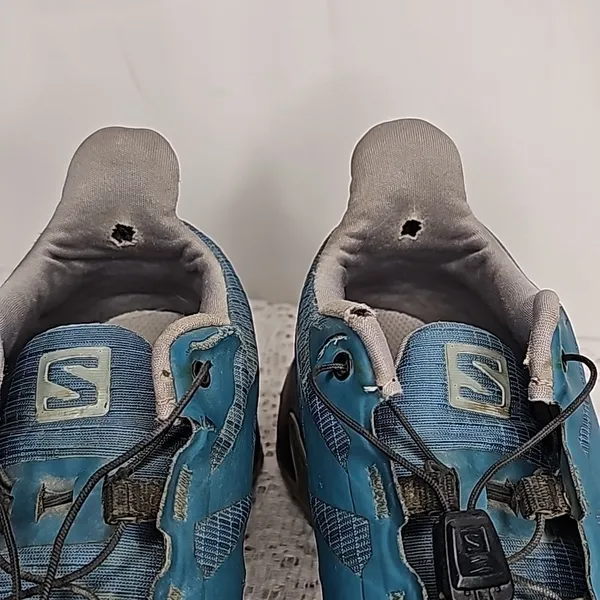 Salomon Supercross Contagrip ortholite blue gray athletic running shoes sz 7 - Image 6
