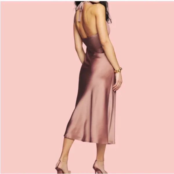 Reformation silk midi halter dress - Image 10