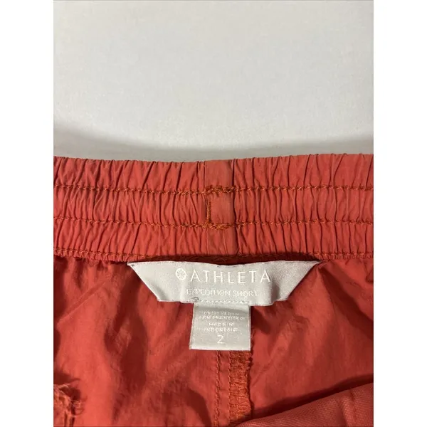 Athleta‎ Expedition Women Size 2 Nylon Shorts Etruscan Red Hiking Trail Outdoors - Image 2