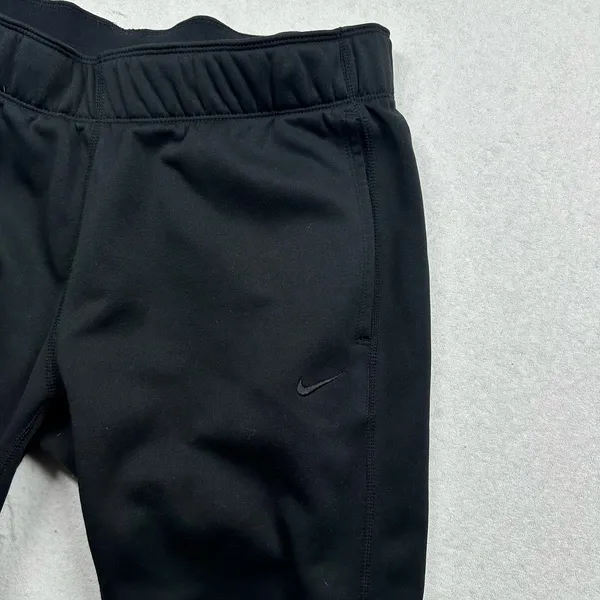 Nike Therma-FIT Women’s Sweatpants Medium Black Fleece Lined Zip Ankle Athletic - Image 3