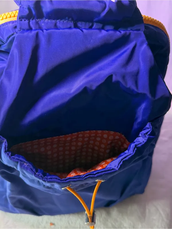 Baggallini Royal Blue Nylon Drawstring Backpack with Yellow Accent - Image 14