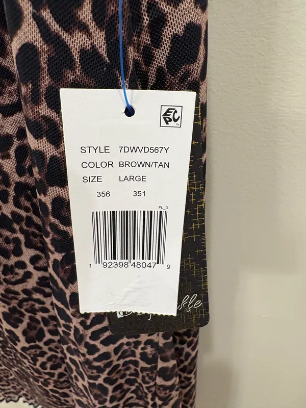 Honey Sparkle cheetah dress Brown Size L - Image 3