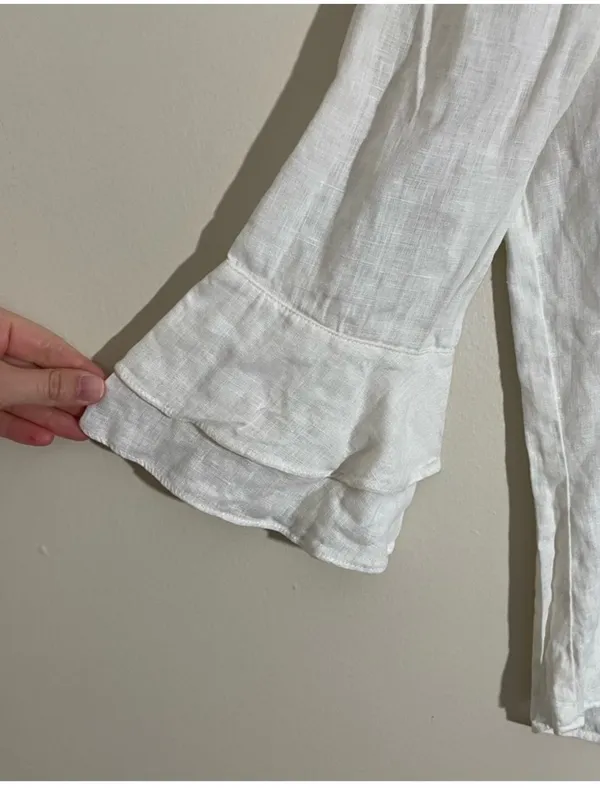 Reformation Linen Ruffle Shirt - Image 5