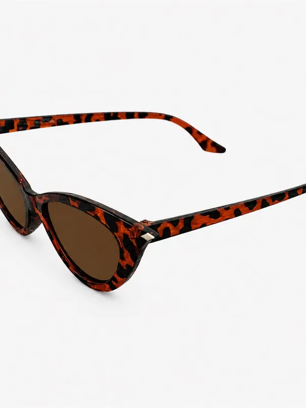 Tortoise Cat Eye Sunglasses Brown Lens Retro Vintage Style Pointed Frame - Image 2