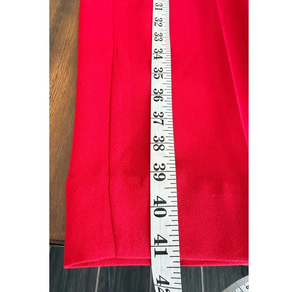 Vintage Red 2 Piece Pant Suit‎ Asymmetrical Button Blazer Pleated Trousers 1980s - Image 16