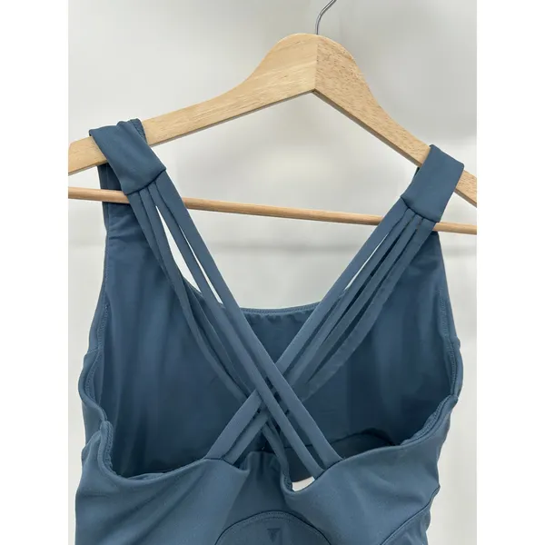 Victorias Secret ON POINT Blue‎ Strappy Sports Bra Womens Size Large L EY27 - Image 3