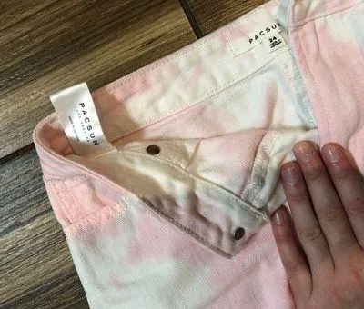 PacSun Pink Tie Dye Jean Skirt - Image 4