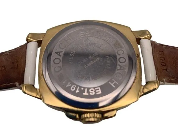 COACH Boyfriend Gold-tone Patent Leather Ladies Wristlet Watch - Image 7