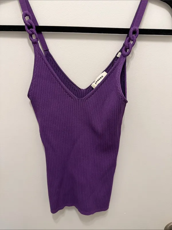 Sandro Logan ribbed tank purple NWOT - Image 2