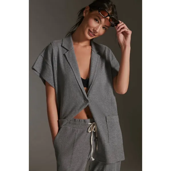Daily Practice Anthropologie Heather Elbert Blazer Large Gray Streetwear Neutral - Image 15