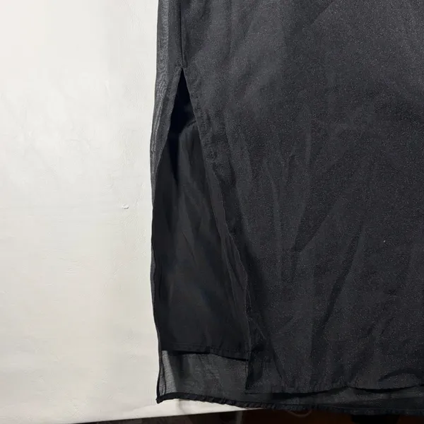 A New Day Black Sleeveless Mesh Overlay Midi Dress Size Small Parisian Chic NEW - Image 12