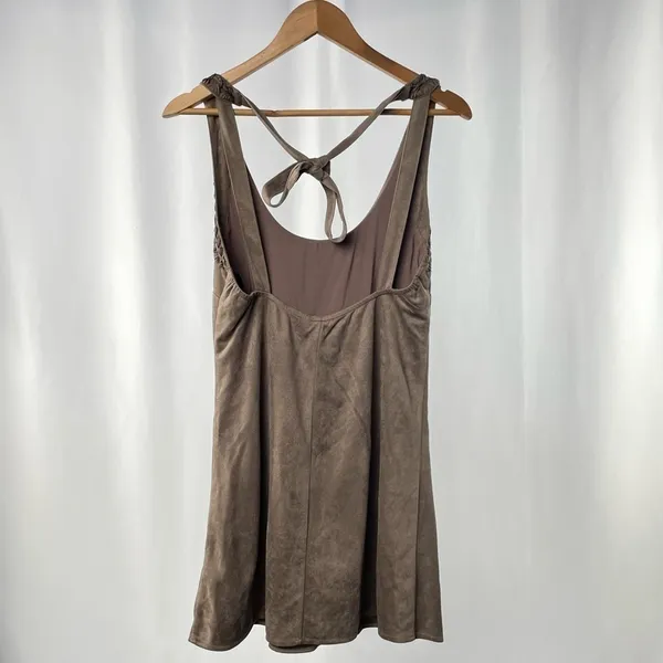 Miss‎ Me Vegan Suede Sleeveless Mini Shift Dress in Brown Size Small - Image 4