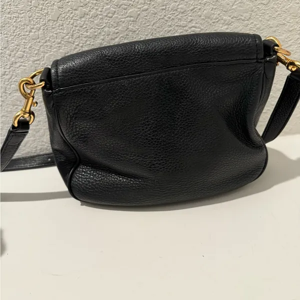Marc Jacobs Empire City Crossbody Saddle Bag Black Pebbled Leather - Image 5