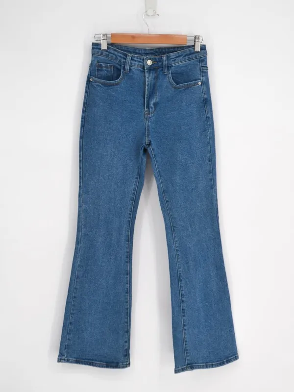 Princess Polly Flared Jeans Women's 4 Blue High Rise Bell Bottom Bootcut Denim - Image 2