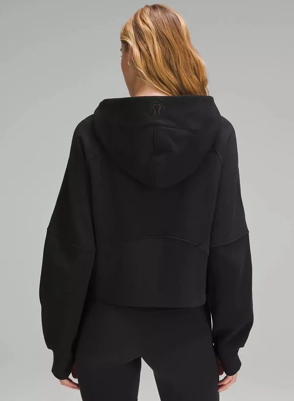 Scuba Oversized 1/2 Zip Hoodie in Black - Image 2