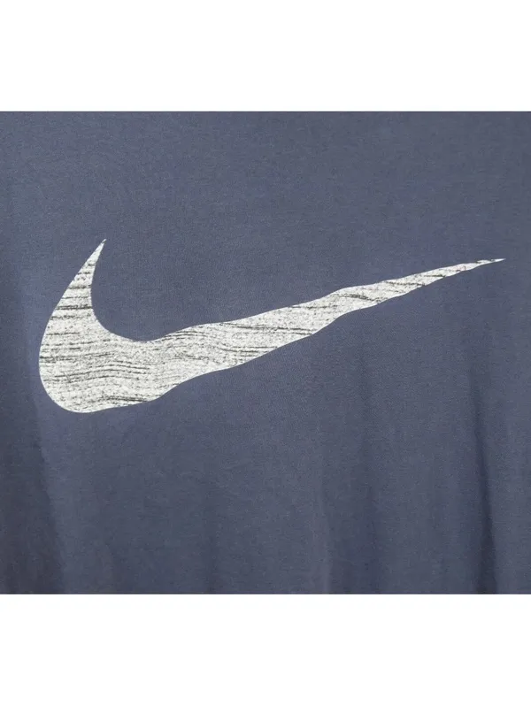 Nike Dri-Fit Slate Blue Big Swoosh Logo T-Shirt Athletic Cut Short Sleeve - Image 5