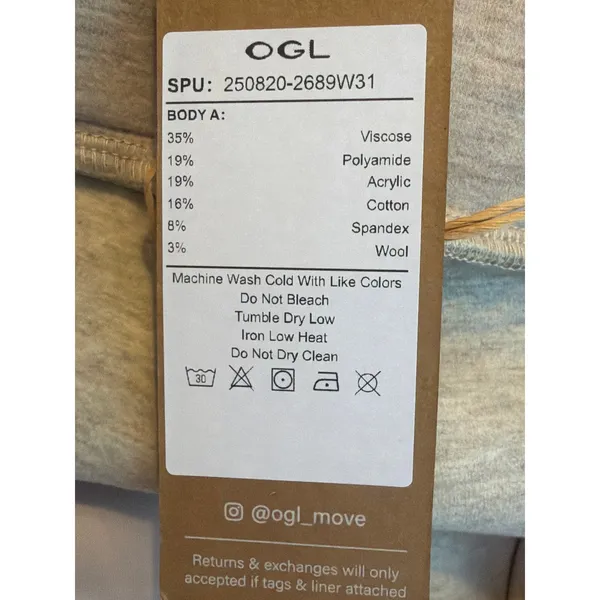 OGL Women Size Small Heather Beige High-Waisted Straight-Leg Pull-On Pants - Image 5