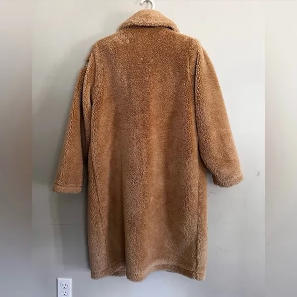 Alo Yoga Oversized Sherpa Trench Coat In Camel Teddy Jacket Size Small - Image 7