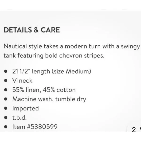Chic Madewell M Chevron Stripe Swing Tank‎ Linen Blend Top Sleeveless OLDSTOCK - Image 6