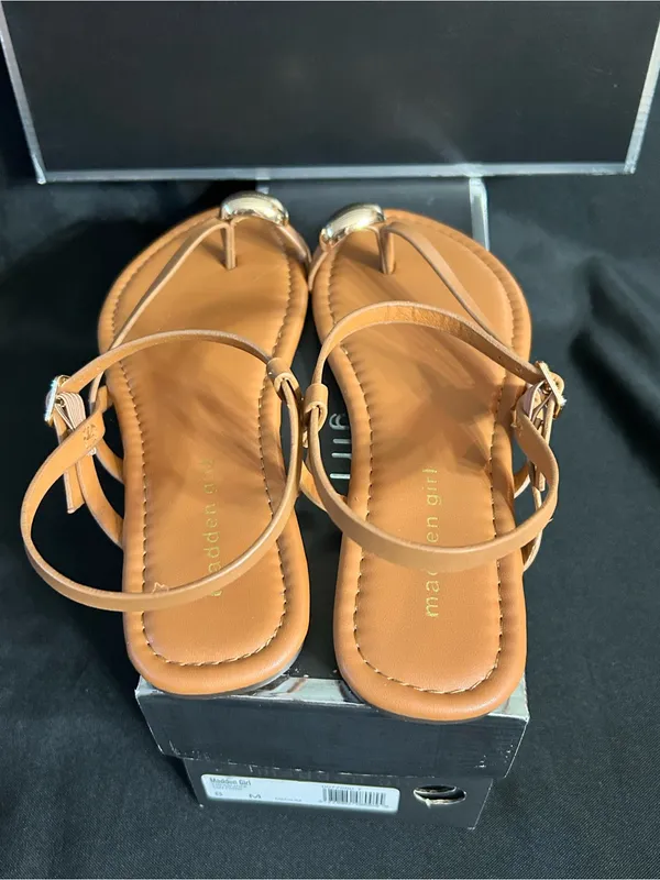 Madden Girl Treasuree Tan Paris Strappy Toe-Ring Sandals Women’s SZ 8 BNIB - Image 4