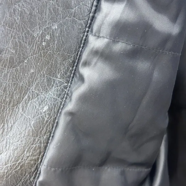 Old Navy Leather Moto Jacket‎ Black Large - Image 3
