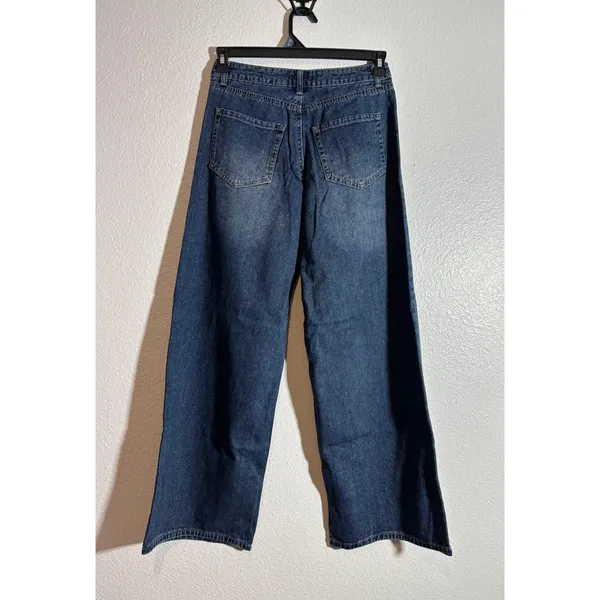 Refuge Denim NWT Jr's Size 1 Super Baggy Low Rise Wide Leg Blue Jeans - Image 2