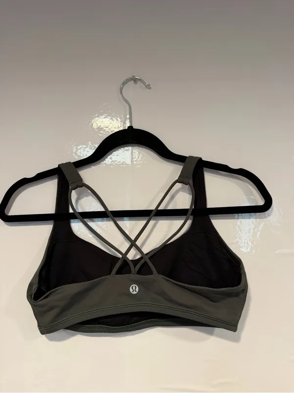 Lululemon Green grey‎ Strappy Back Sports Bra - Image 3