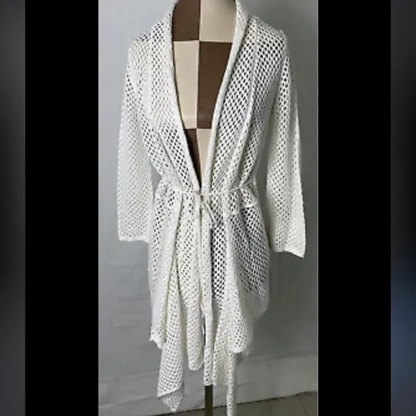 United States Sweaters White Crochet Cardigan - Image 2