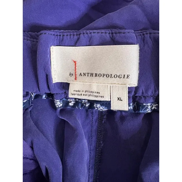 Anthropologie‎ Purple Wrap Front Tapered Pants XL Modal Blend High Waist Boho - Image 4