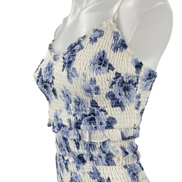 Abercrombie & Fitch Best Dressed Guest Floral Smock Ruffle Mini Bodycon Dress XS - Image 3