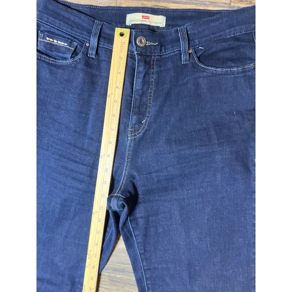 Levi's 512 Bootcut Jeans Perfectly Slimming Dark Wash Denim Size 14 Stretch‎ - Image 4
