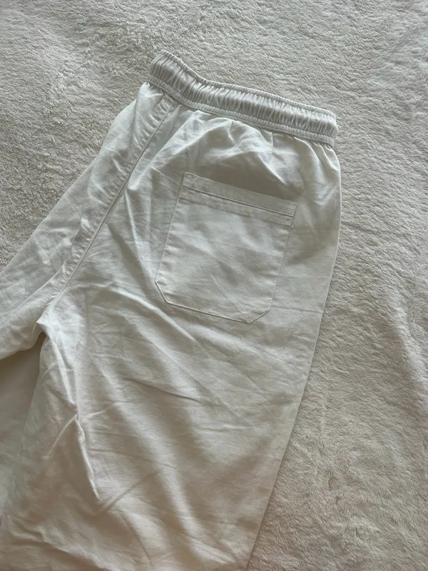 White Linen Pants Size L - Image 5