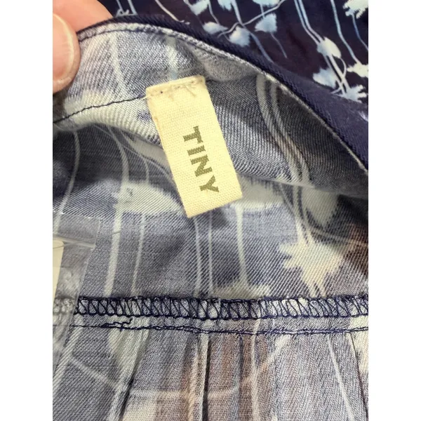 NWT‎ Anthropologie Tiny Mixed Print Button Front Midi Dress Navy M $148 - Image 7