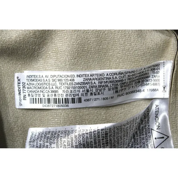 ZARA Ice Faux Leather Tunic Dress‎ Cream Tan Midi Shift Dress Pockets Medium - Image 8