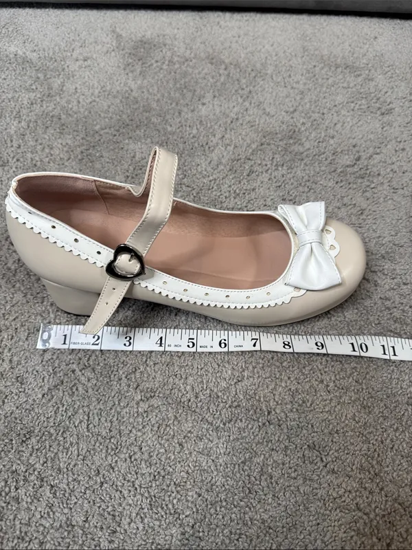 Women’s Chunky Heel Mary Jane Pumps Cute Bow Hearts Round Toe Size 10.5 NEW - Image 10