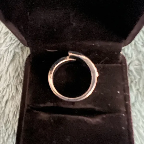 Women’s Stainless Steel Silver Faux Emerald Adjustable Band Size 7-9 - Image 3